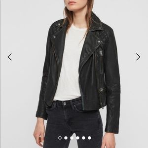 All saints cargo leather charcoal gray